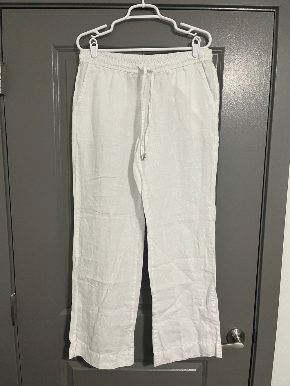 Tommy Bahama White Wide Leg Linen Pants